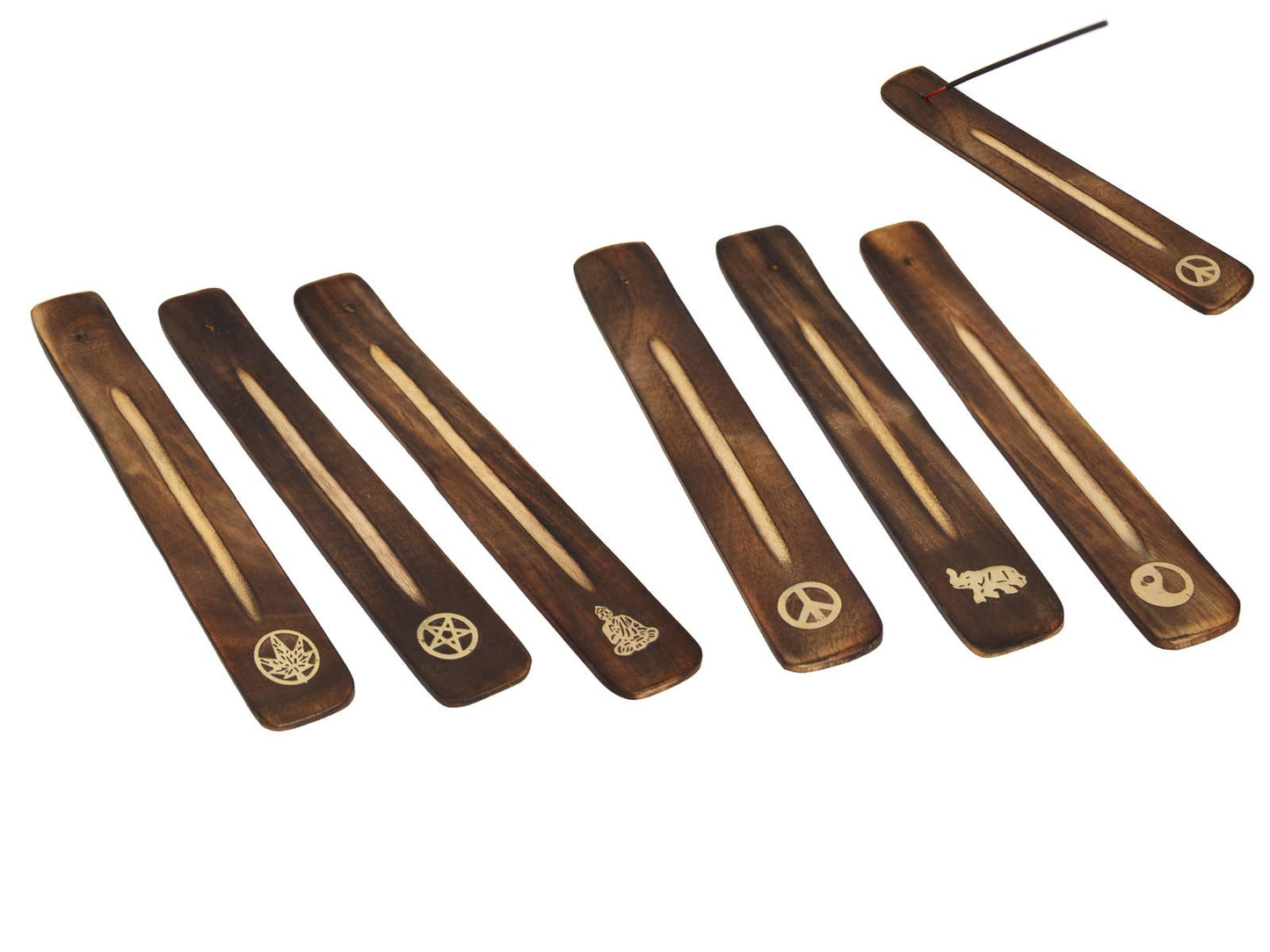 26cm Wooden Incense Holder — Assorted Symbol Designs