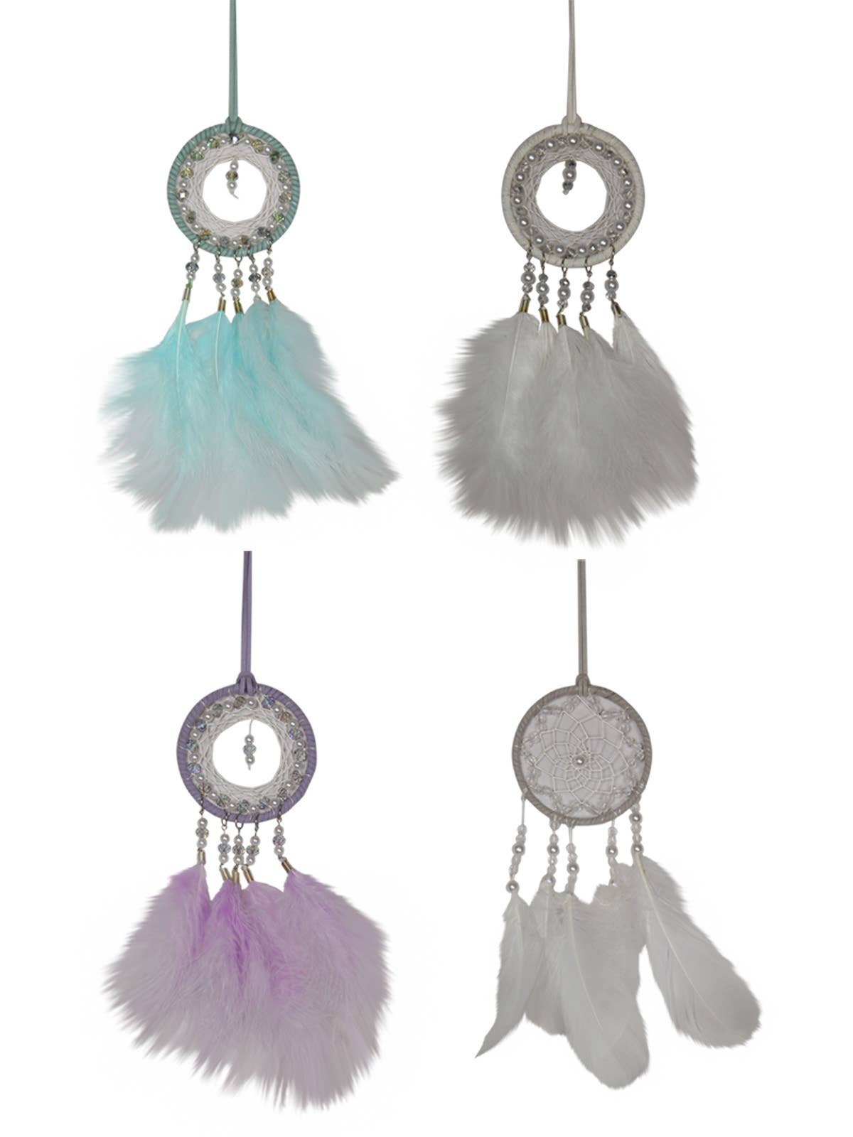 8cm Beaded Dream Catcher 4 Asstd