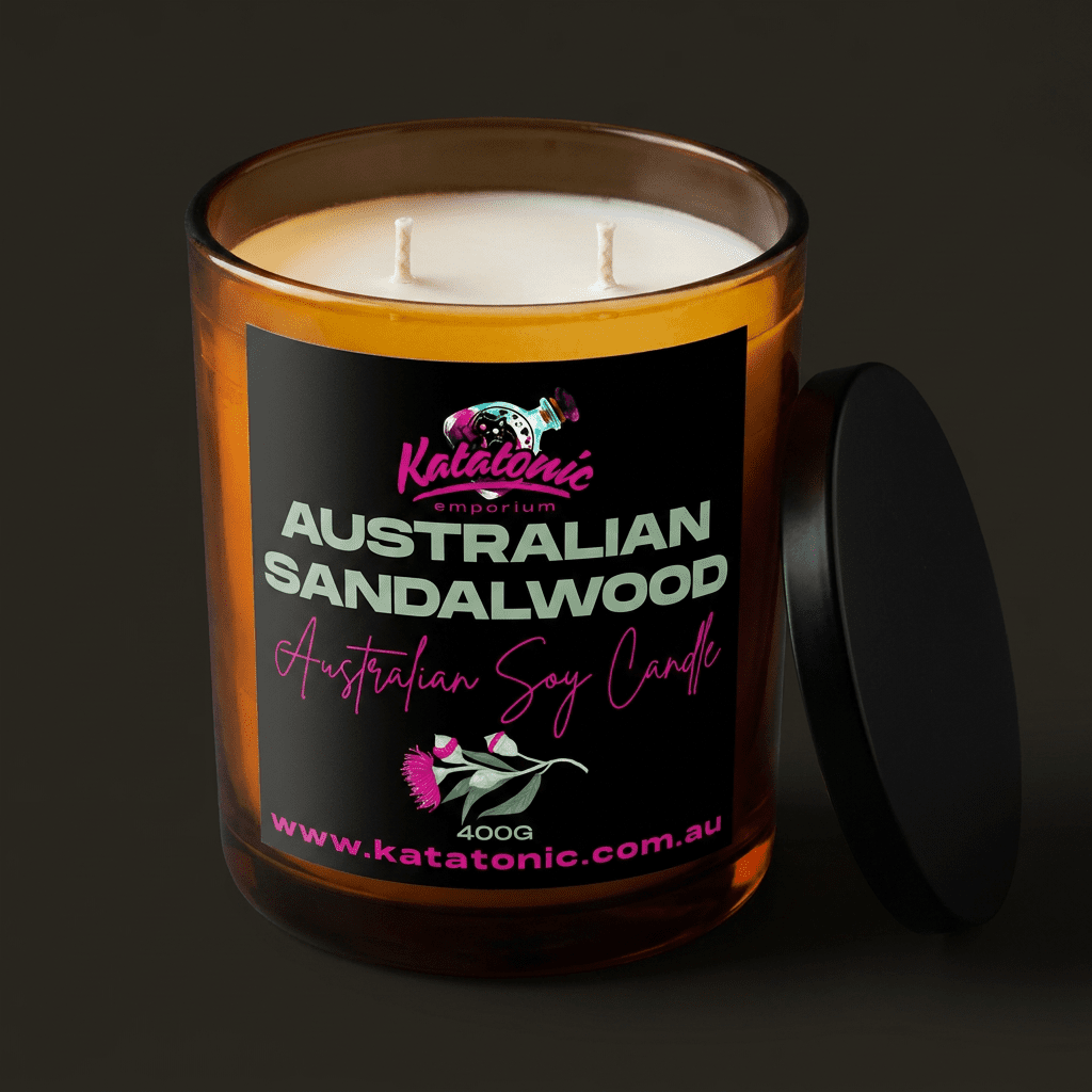 Aust. Sandalwood Soy Candle Amber 400gm by Katatonic