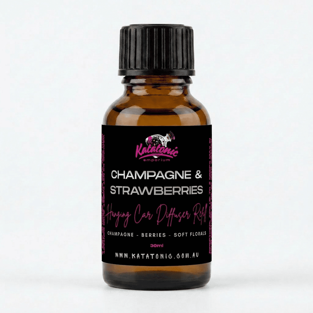 Champagne & Strawberries Hanging Car Diffuser Refill by Katatonic