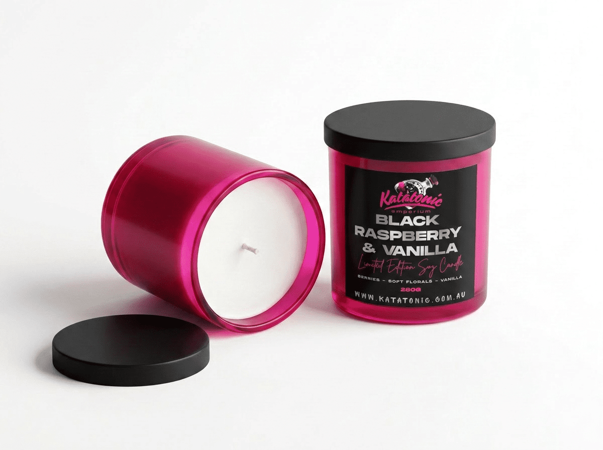 Limited Edition Black Raspberry & Vanilla Soy Candle Magenta Large
