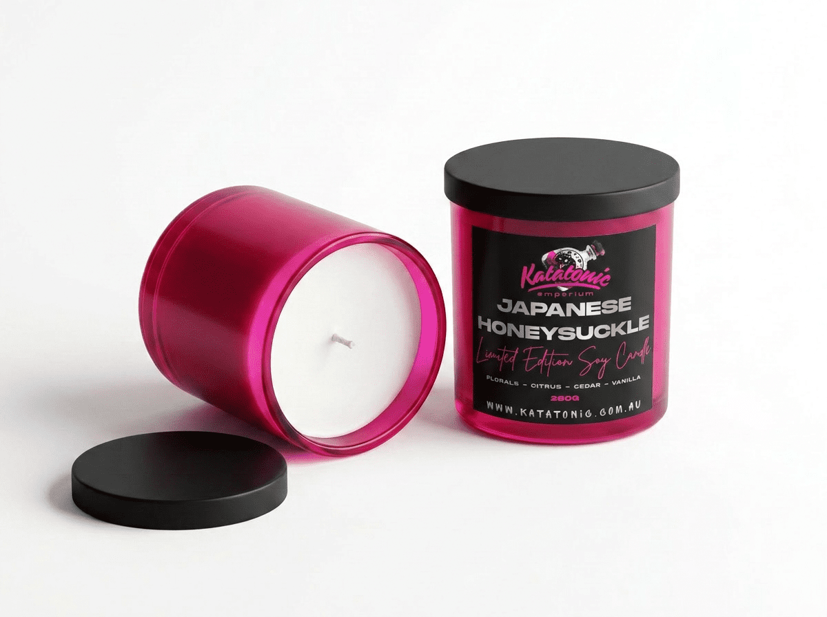 Limited Edition Japanese Honeysuckle Soy Candle Magenta Large