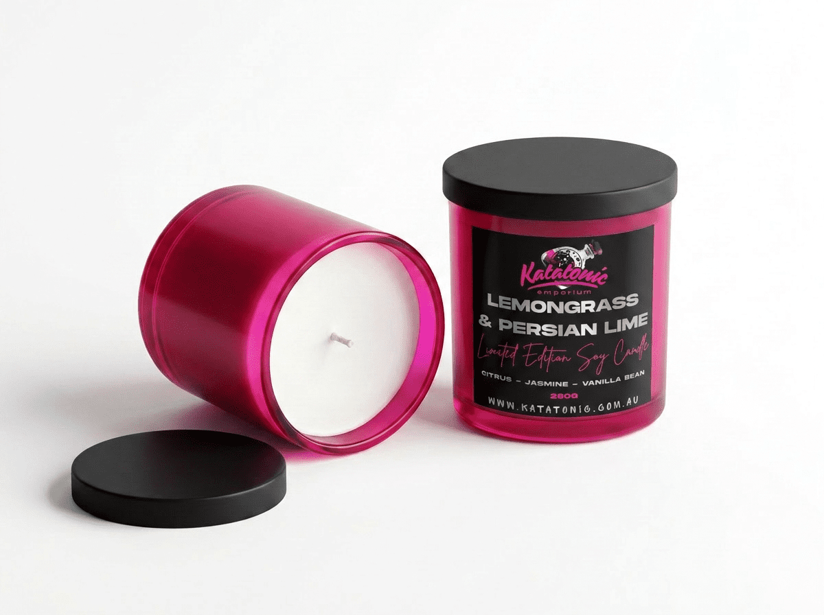 Limited Edition Lemongrass & Persian Lime Soy Candle Magenta Large