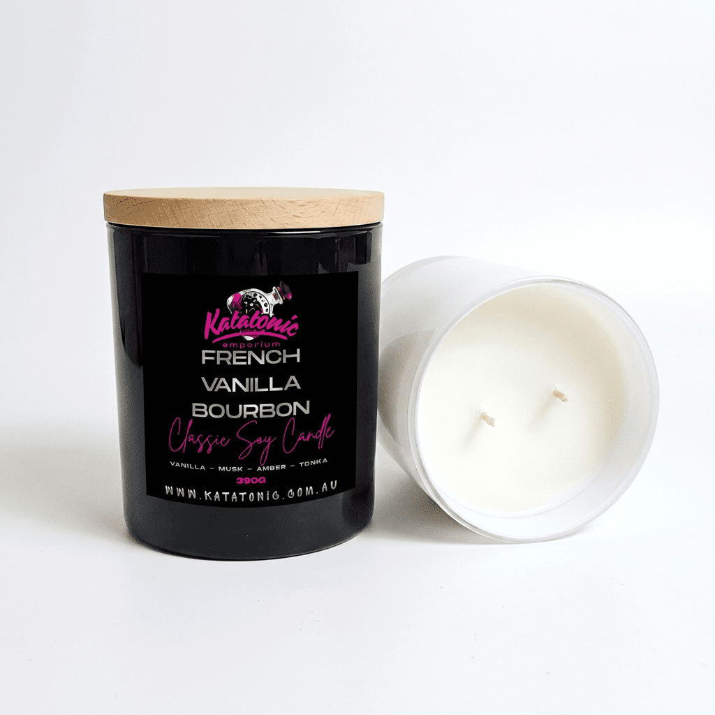 French Vanilla Bourbon Soy Candle Black XL 2 Wicks