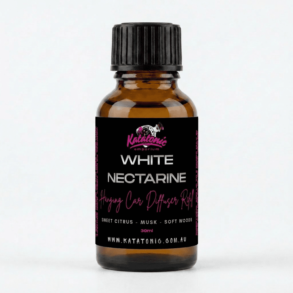 White Nectarine Hanging Car Diffuser Refill by Katatonic
