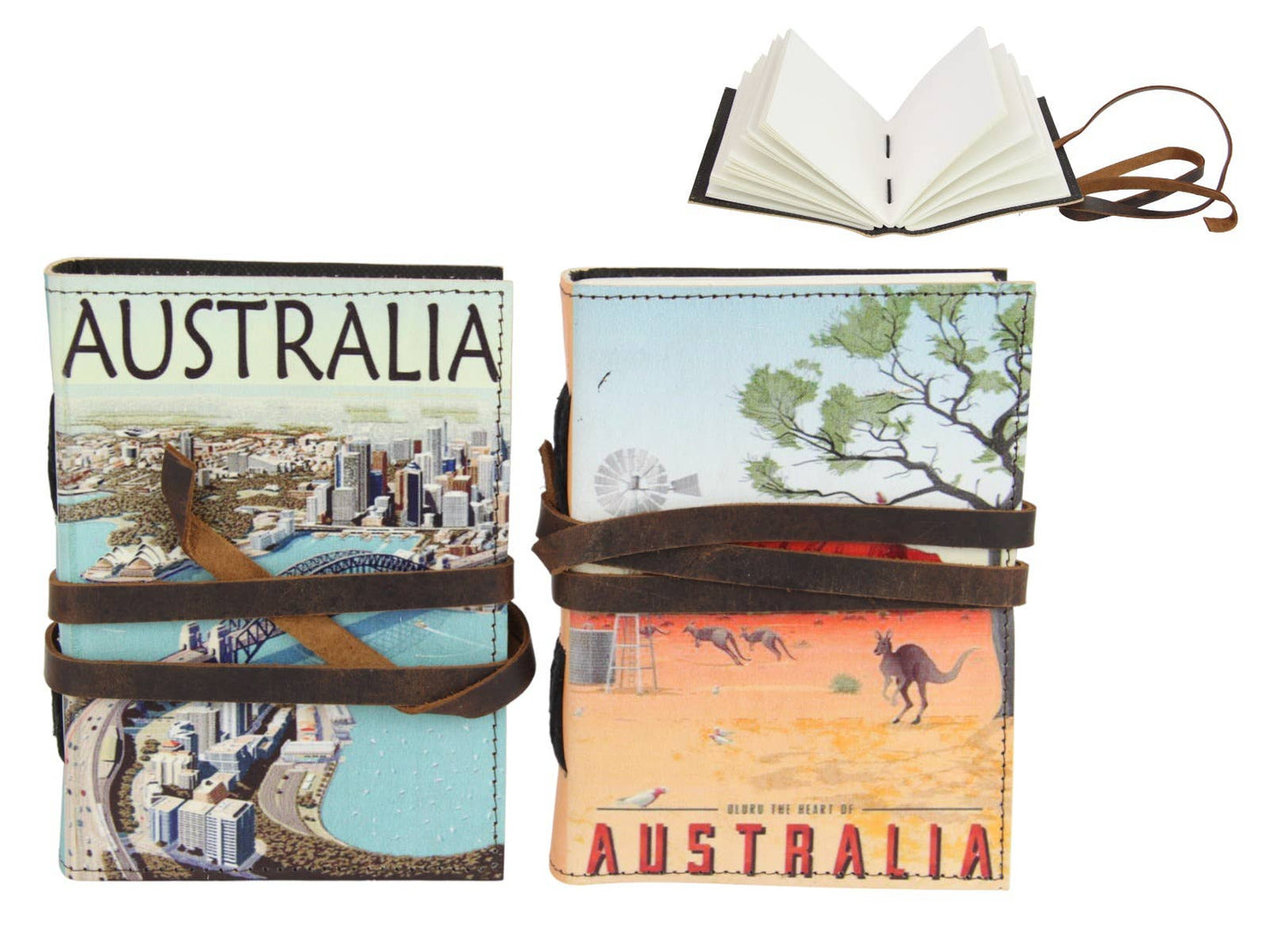 8x6" Australia Themed Leather Journal 15x11cm
