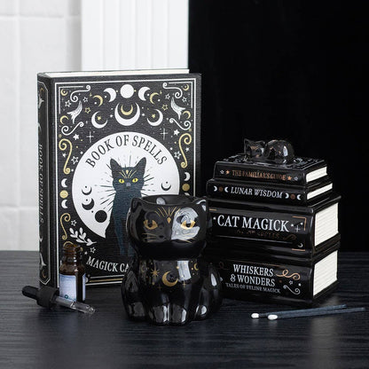 Black Cat Book Stack Oil Burner with Cat - product image 5