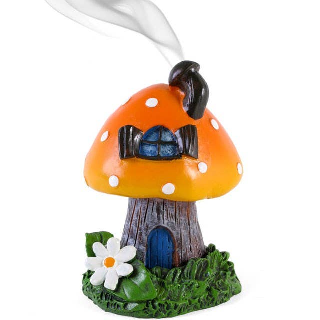 Orange Smoking Toadstool Incense Cone Holder by Katatonic