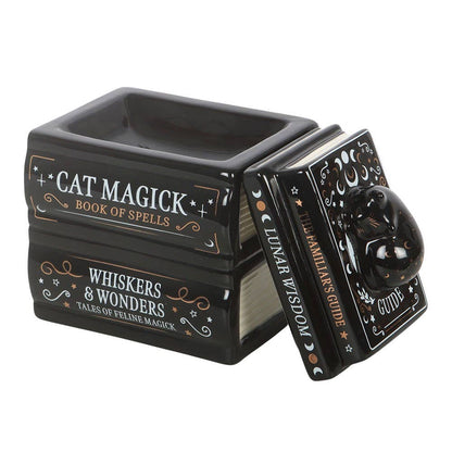 Black Cat Book Stack Oil Burner with Cat - product image 3