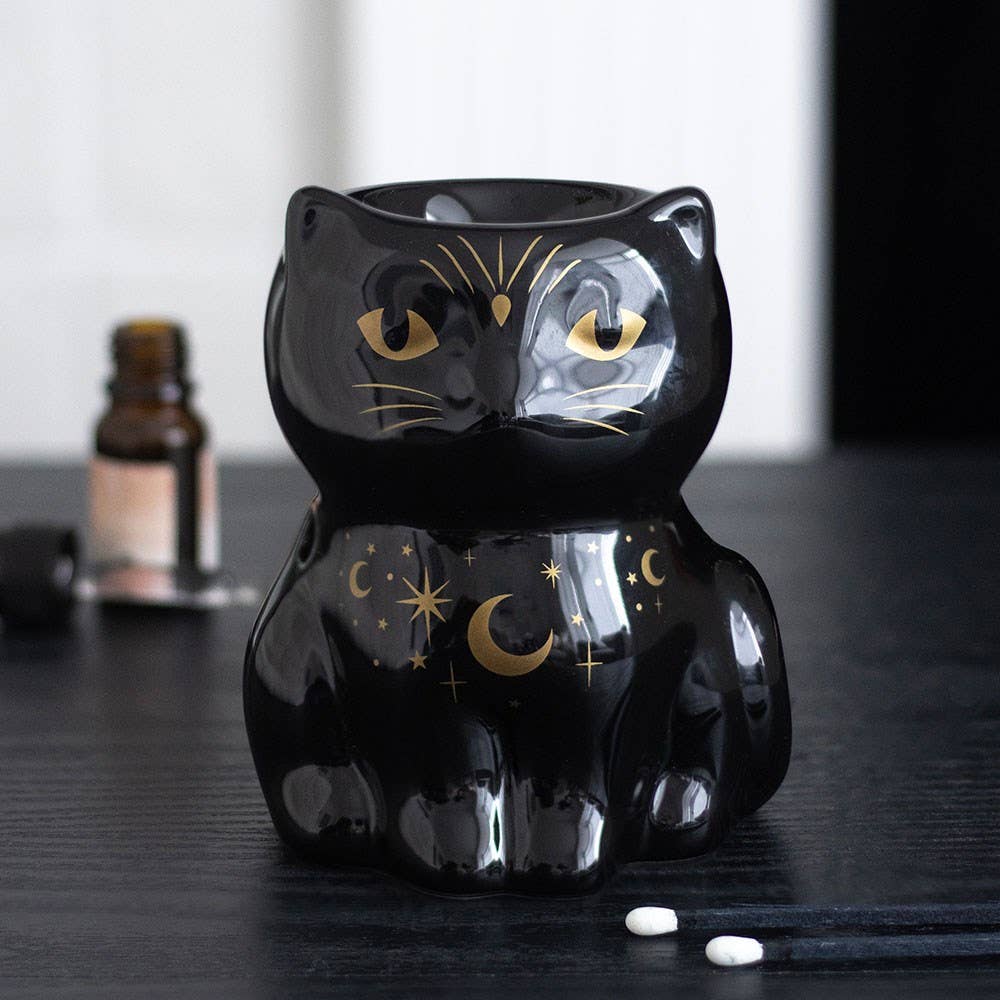 Black Cat Magick Oil Burner by Katatonic