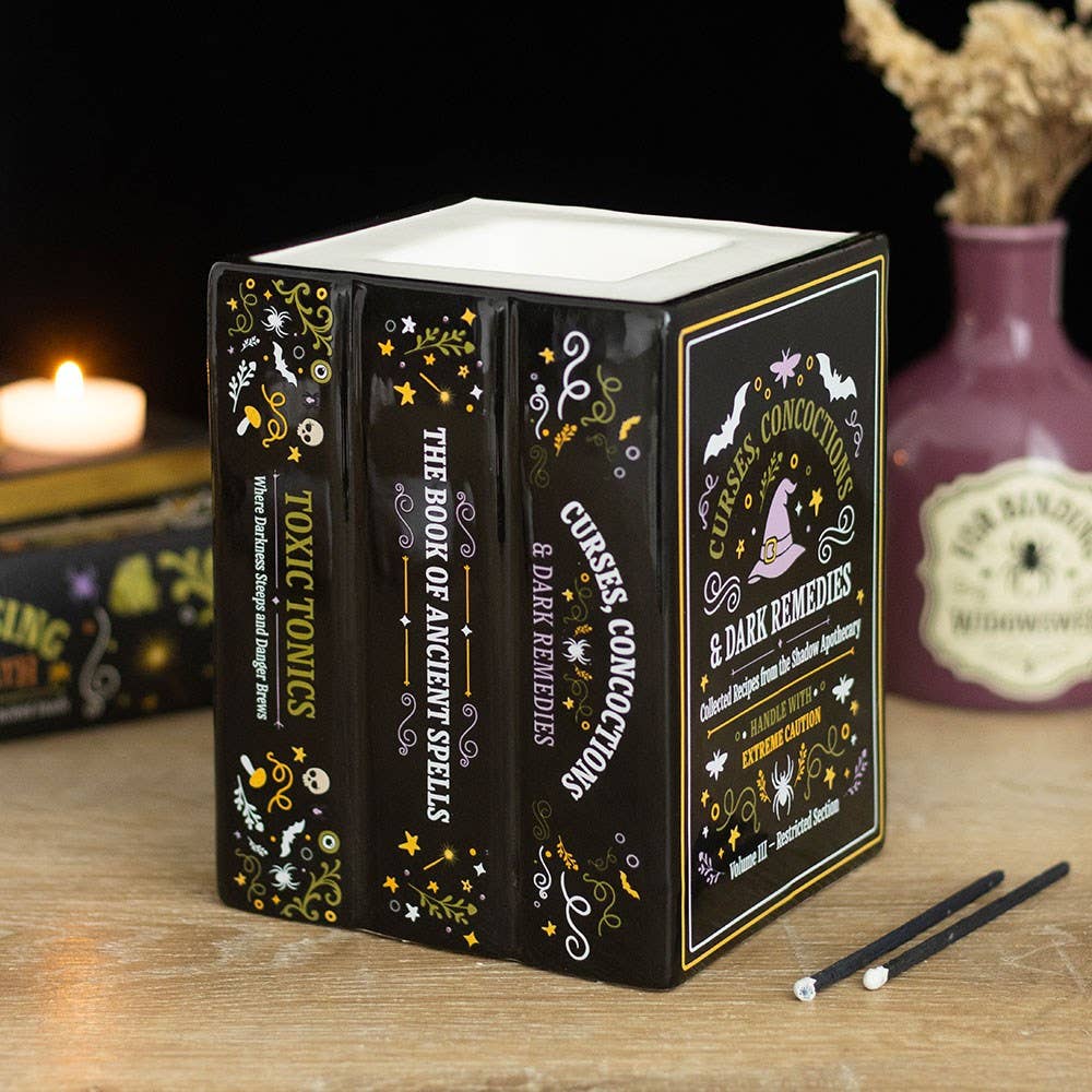 Witch's Apothecary Book Shaped Oil Burner by Katatonic