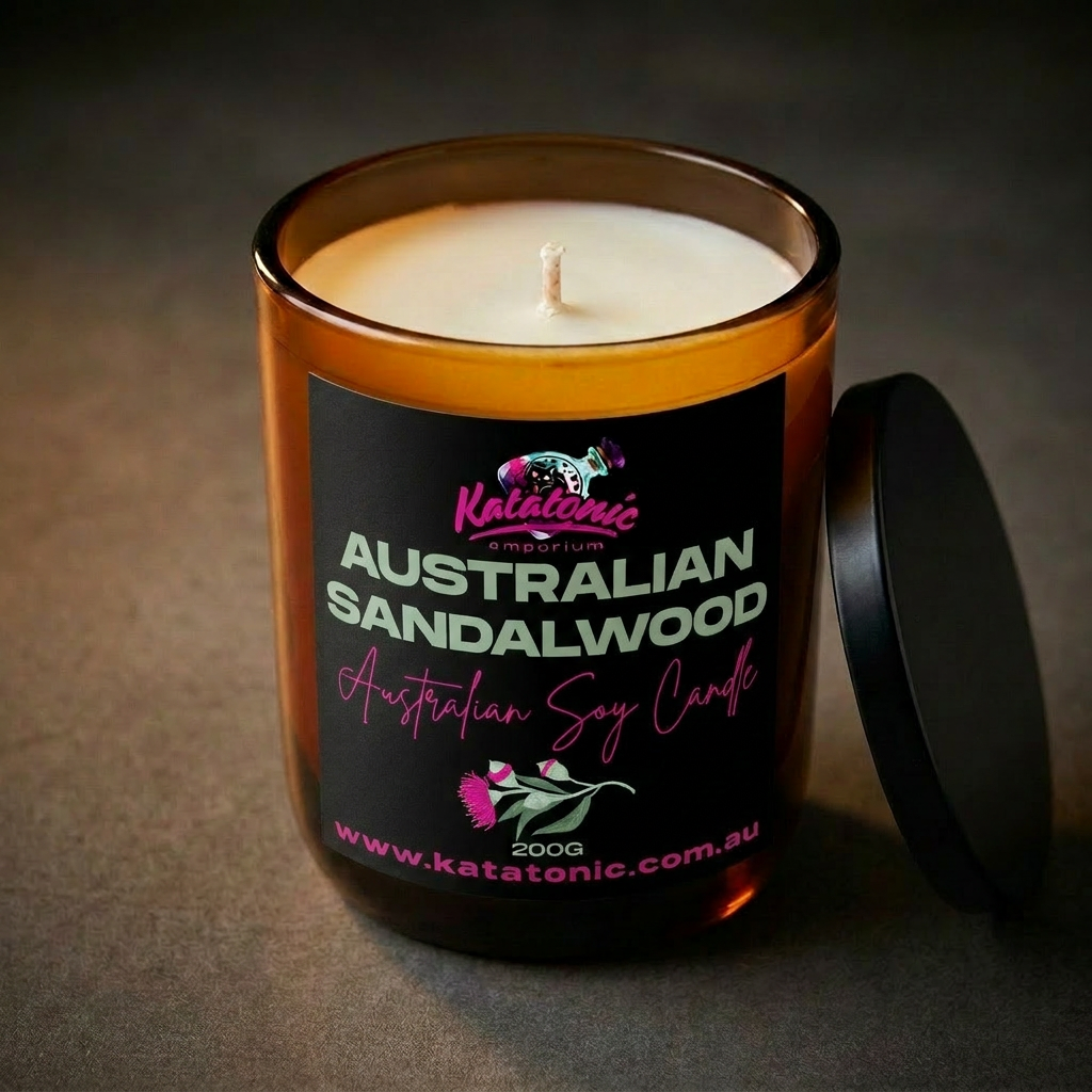 Aust. Sandalwood Soy Candle Amber 200gm
