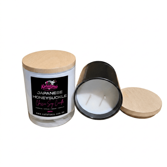 Japanese Honeysuckle Soy Candle White XL 2 Wicks by Katatonic
