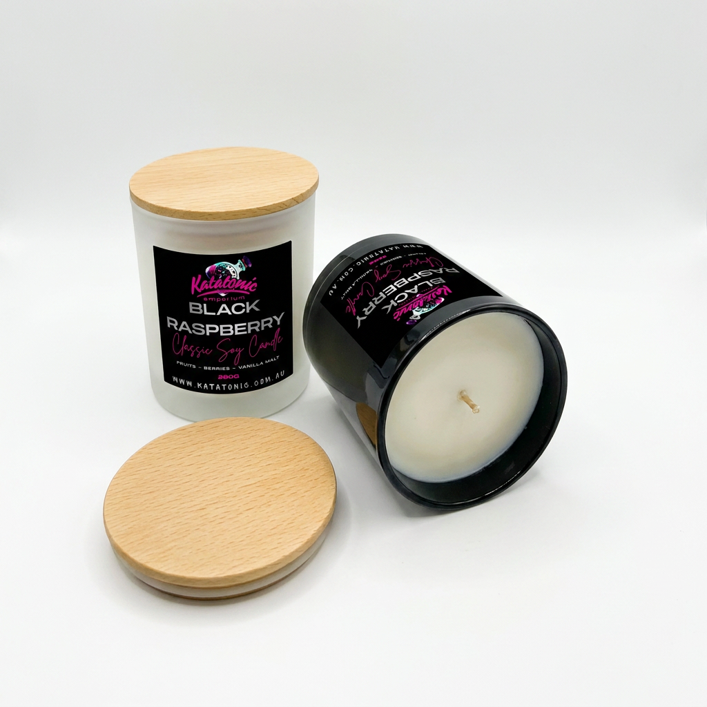 Black Raspberry Soy Candle Black Medium