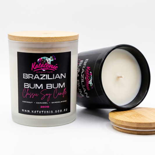 Brazilian Bum Bum Type Soy Candle Black Large