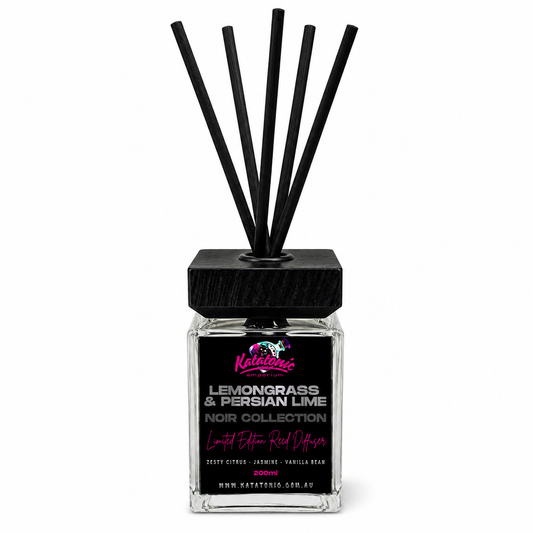 LEMONGRASS & PERSIAN LIME REED DIFFUSER 190ML NOIR CLEAR