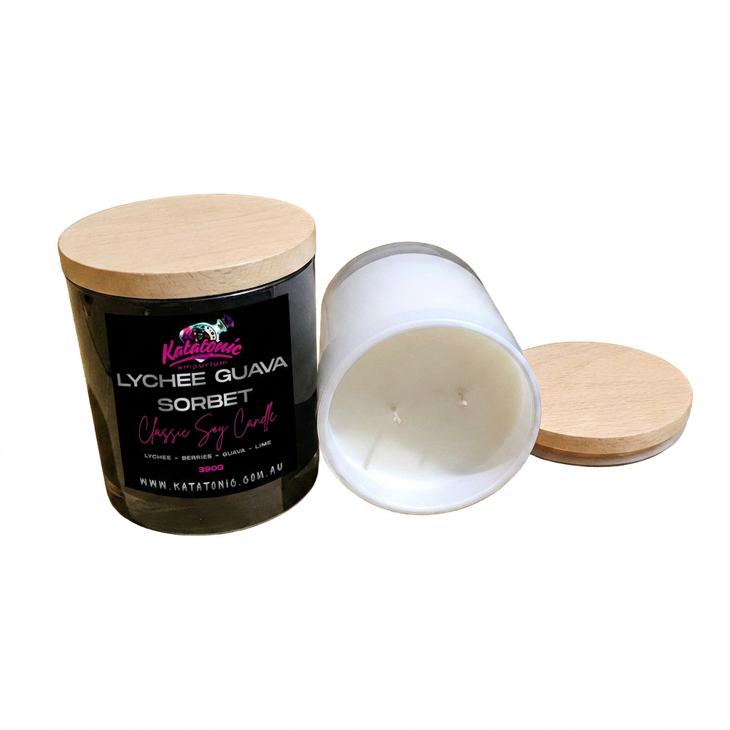 Lychee & Guava Sorbet Soy Candle Black XL 2 Wick