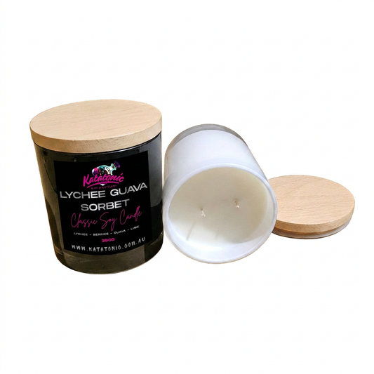 Lychee & Guava Sorbet Soy Candle Black XL 2 Wick