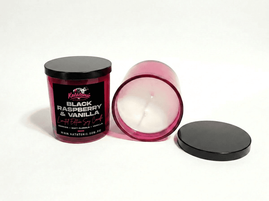 Limited Edition Black Raspberry & Vanilla Soy Candle Magenta XL 2 Wicks by Katatonic
