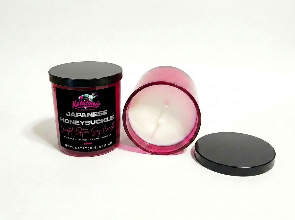 Limited Edition Japanese Honeysuckle Soy Candle Magenta XL 2 Wicks