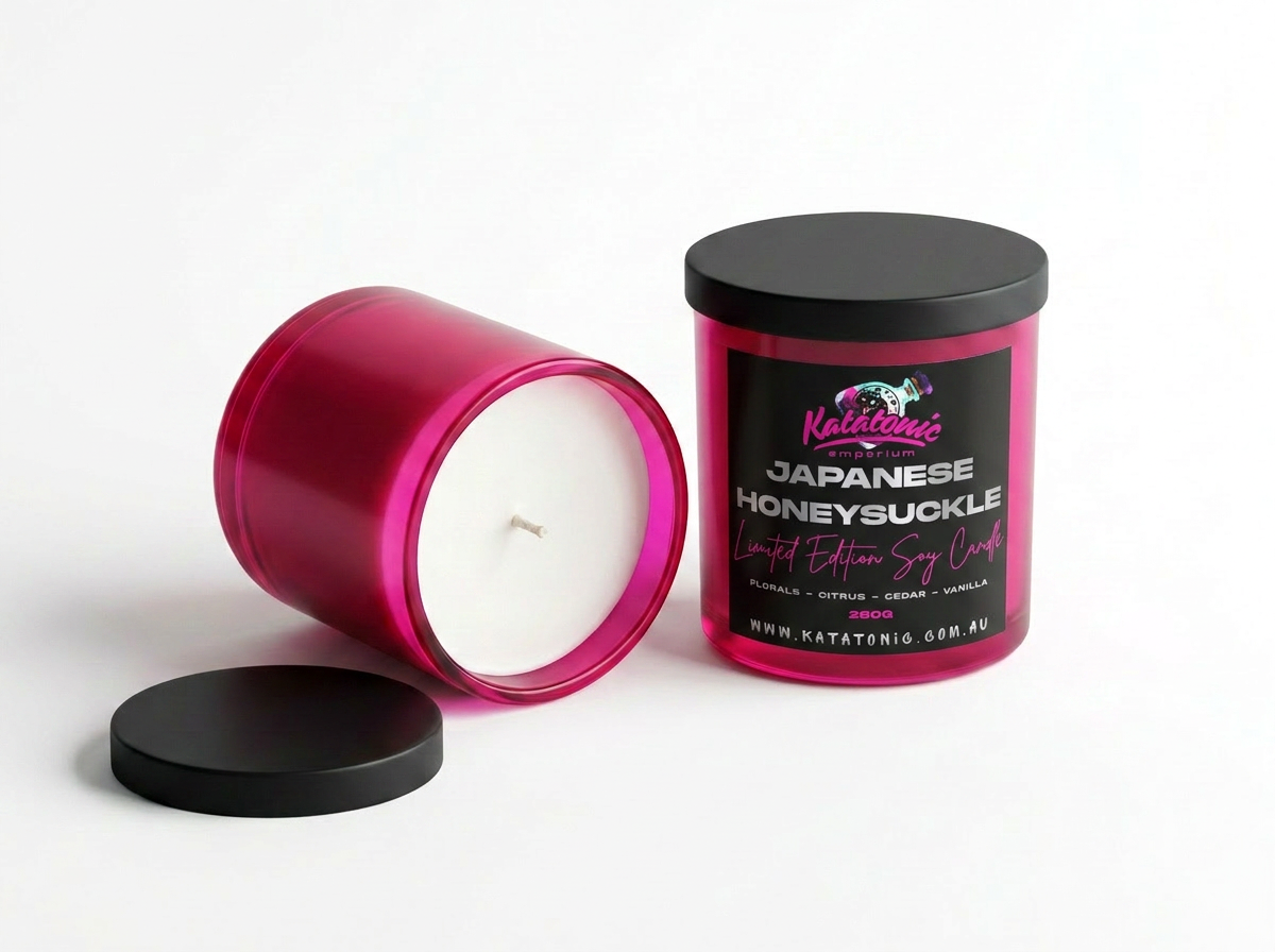 Limited Edition Japanese Honeysuckle Soy Candle Magenta Large