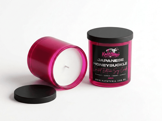 Limited Edition Japanese Honeysuckle Soy Candle Magenta Large by Katatonic
