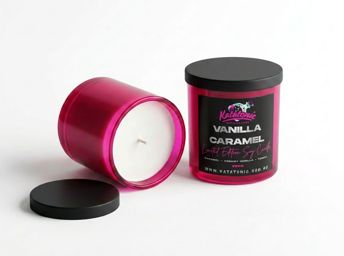 Limited Edition Vanilla Caramel Soy Candle Magenta Large