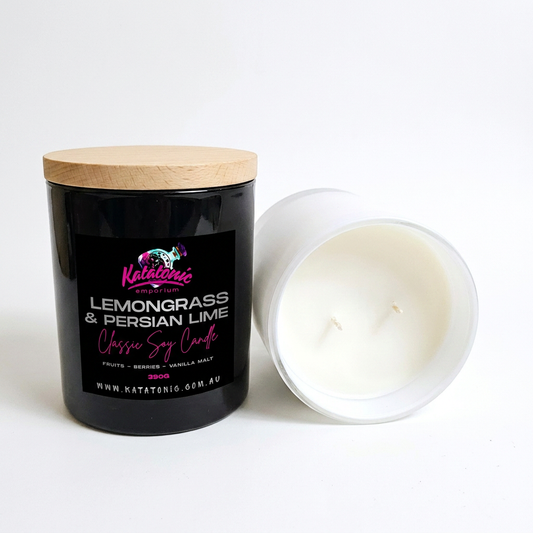 Lemongrass & Persian Lime Soy Candle Black XL 2 Wicks