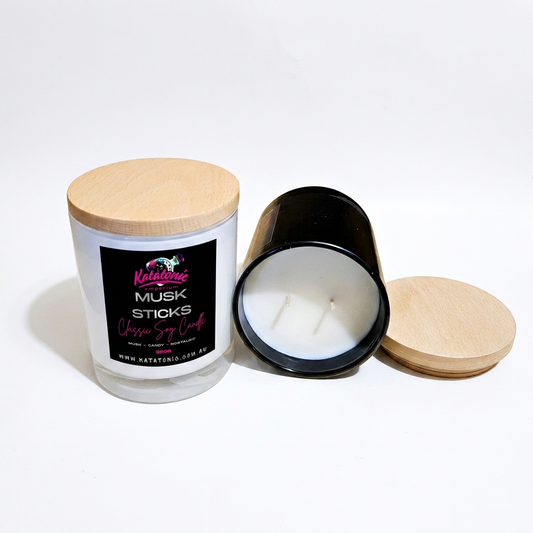 Musk Sticks Soy Candle White XL 2 Wicks