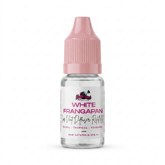 White Frangapani Car Vent Diffuser Refill by Katatonic