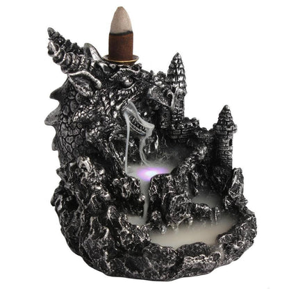 Silver Dragon Backflow Incense Burner With Light - product image 2