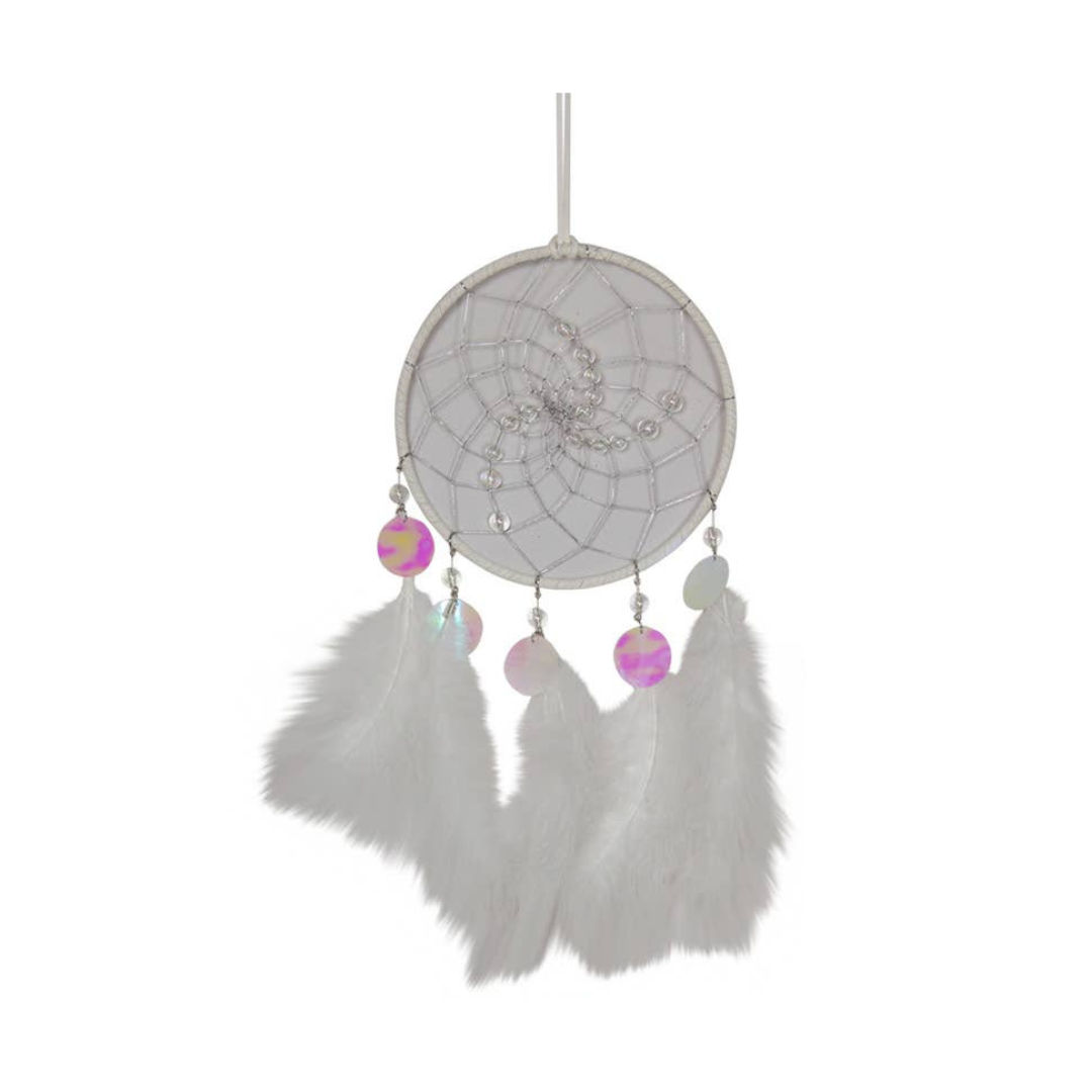 16cm Silver Beaded Dream Catcher