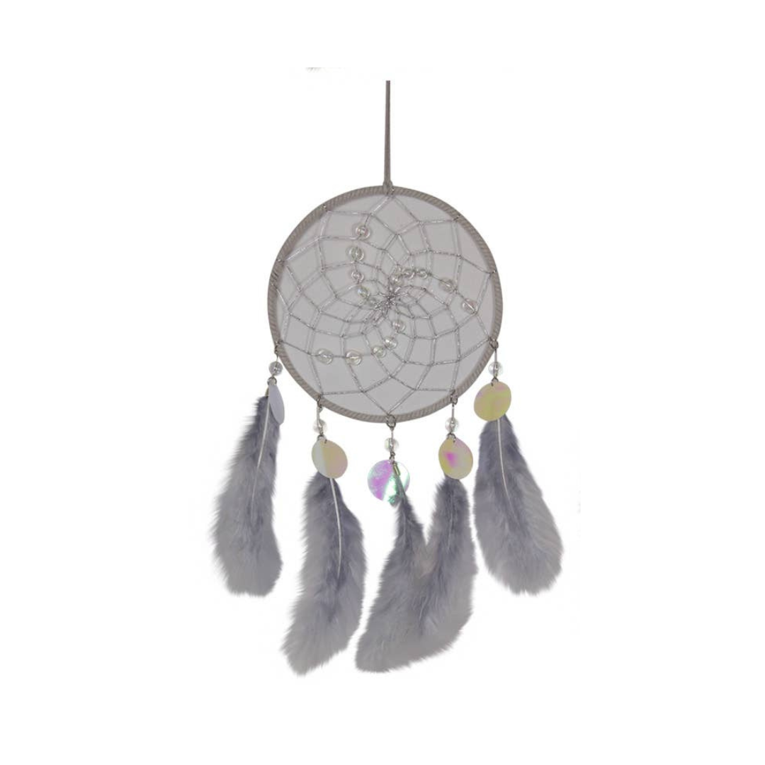 16cm Silver Beaded Dream Catcher
