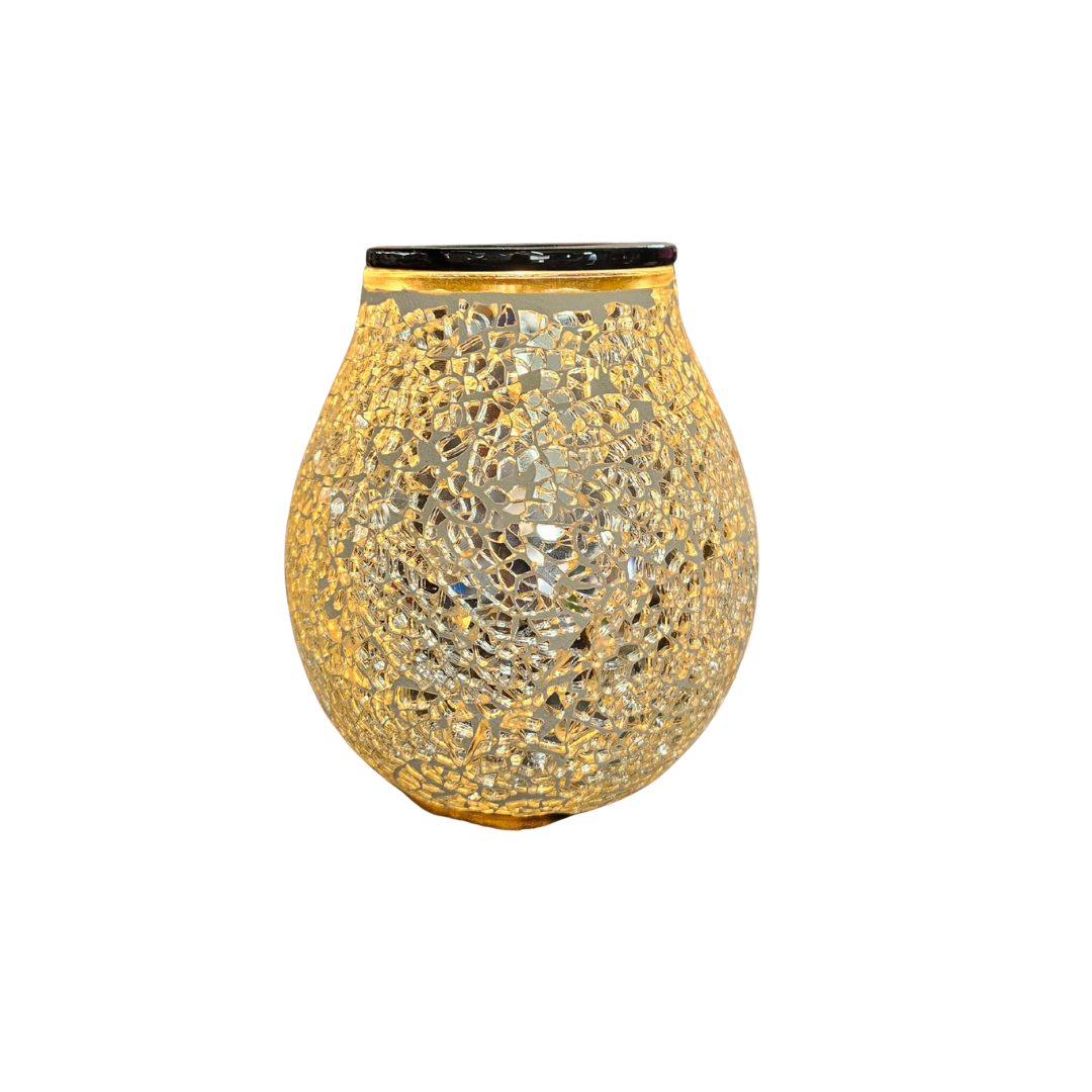 SILVER MOSAIC GLOBE WAX WARMER