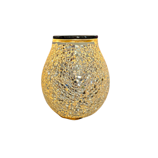 SILVER MOSAIC GLOBE WAX WARMER