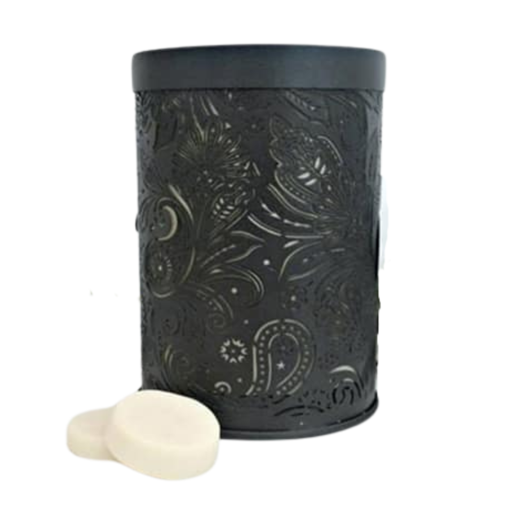 BLACK FLORAL WAX WARMER
